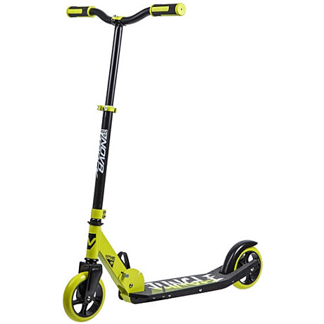 Самокат городской NOVATRACK JUNGLE сталь+пластик, складной, эргономичный Y-руль, лимонный