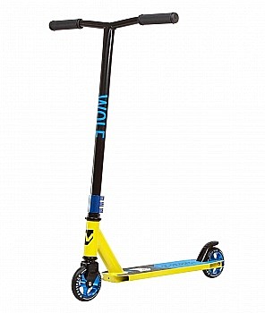 Самокат NOVATRACK WOLF EL (110мм, Черно-лимонный)