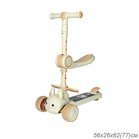 Самокат COMIRON Yeenot Зайчик JLBB-808 seat 3-х колесный Зеленый