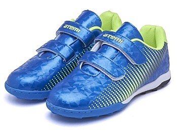 Бутсы 33 размер футбольные ATEMI SBA-006 TURF KIDS (синий/ярко-салатовый)				