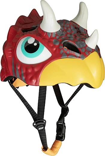 Шлем детский STG Triceraptors, обхват 49-55 см, красный с желтым