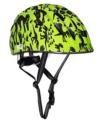 Шлем STG , модель HB10-6, размер  XS(44-48)cm  черн/зеленый, с фикс застежкой