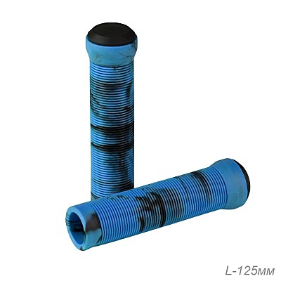 Ручки руля 125мм BG-125TPE-B с заглушками (синий-черный)