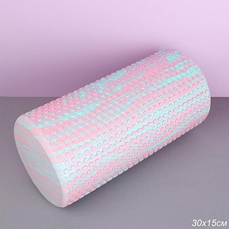 Ролик массажный для йоги Woohooo СELL15*30 см Розово-голубой