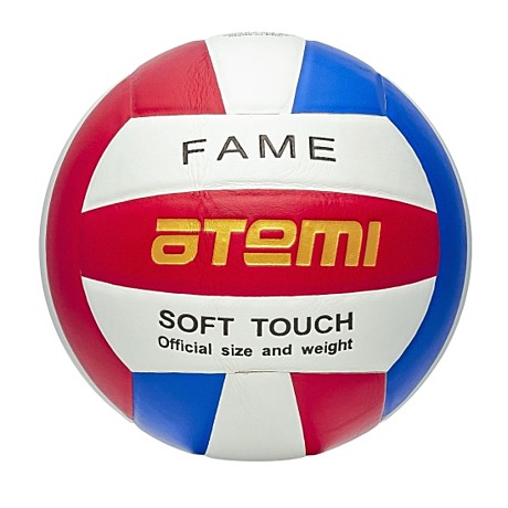 Мяч волейбольный Atemi FAME, синтетическая кожа PU Soft, красн/бел/син