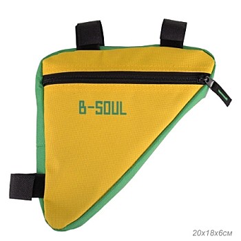 Велосумка подрамная BICYCLE SOUL с боковой молнией, крепление velcro Жёлто-зелёная 20х18,5х4