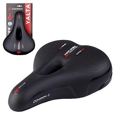 Седло COMIRON YALTA C036 255x190мм Чёрный-красный (без замка)