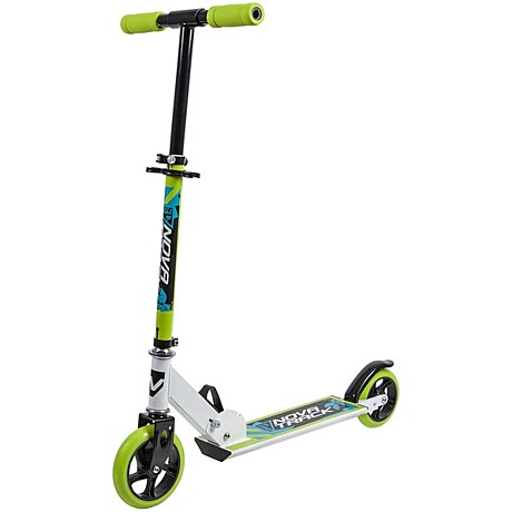 Самокат городской NOVATRACK JUNGLE сталь, складной, ватер стикер, колеса дизайн.145*125ммPU, бело-з