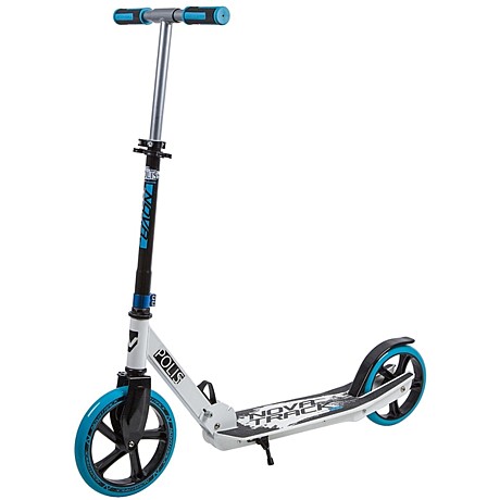 Самокат городской NOVATRACK POLIS сталь+пластик, складной, ватер стикер, колеса 230*200 мм PU, синий