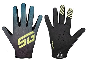 Перчатки велосипедные STG Sens Skin (L, черный с синим) полноразмерные