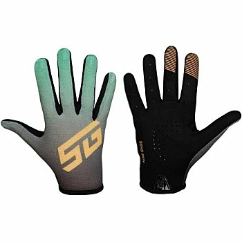 Перчатки велосипедные STG Sens Skin (М, черный с зеленым) полноразмерные