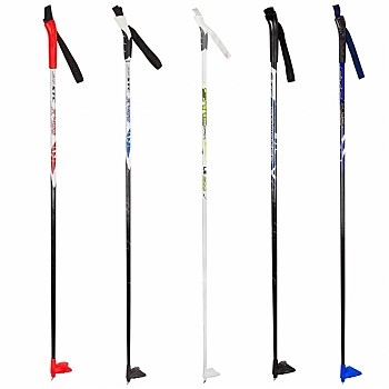 Палки 105 см лыжные стеклопластиковые TREK Universal, ЦСТ (red)