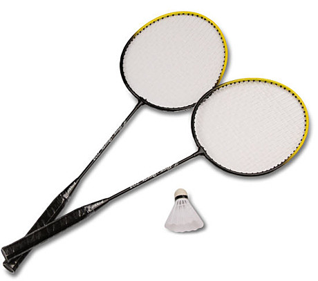 Бадминтон стальной сплав (2 ракетки.+ пластиковый волан в чехле)