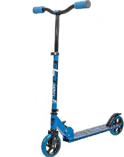 Самокат городской NOVATRACK JUNGLE алюм., складной, эргономичный Y-руль, синий