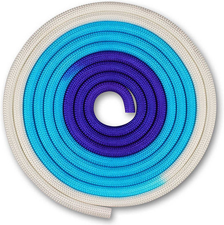 Скакалка для художественной гимнастики утяжеленная INDIGO 165 г 3 м бело-сине-фиолетовый