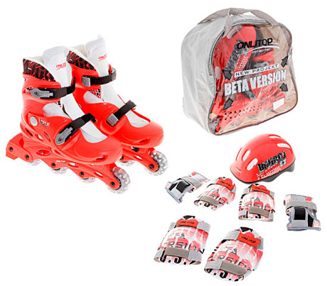 Ролики раздвижные + Защита, колеса PVC 64 мм, пластиковая рама,  р.39-42   869337