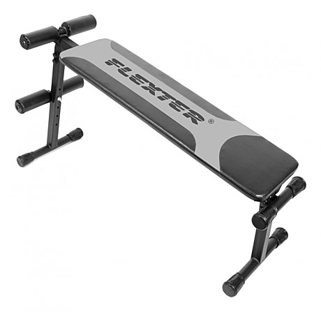 Скамья для пресса Вега прямая с ножкой цв. черный-серебристый