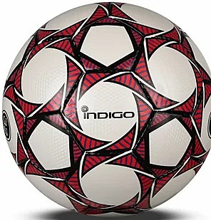 Мяч футбольный №5 INDIGO COACHER c 3D фактурой тренировочный  (PU 1.2 мм ) Бело-красный
