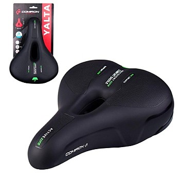 Седло COMIRON YALTA C036 255x190мм Чёрный+зелёный (без замка)