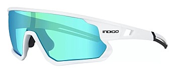 Очки велосипедные INDIGO START IN355 с поляризационными линзами 14,5*5,4 см бело-синий
