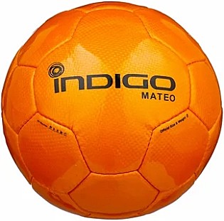Мяч футбольный №5 INDIGO MATEO тренировочный (PU 1.6 мм) Оранжевый