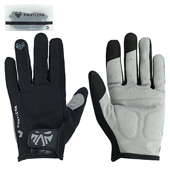 Перчатки велосипедные PARTIZAN A0050 легкие с длинным пальцем (ХL, Черные)