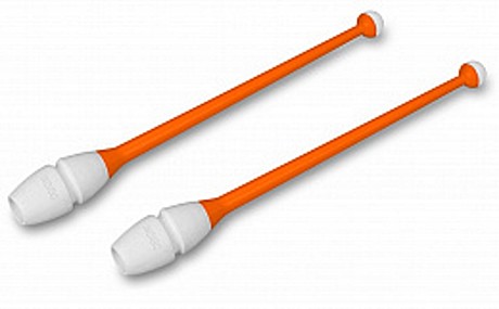 Булавы для художественной гимнастики вставляющиеся INDIGO 36 см (оранжево-белый)