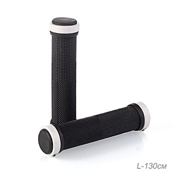 Ручки руля 130 мм COMIRON с алюминиевыми наконечниками (черный/белый)