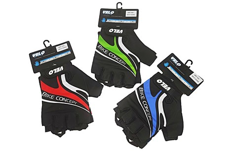 Перчатки велосипедные VELO STRONG (М, черный-красный)