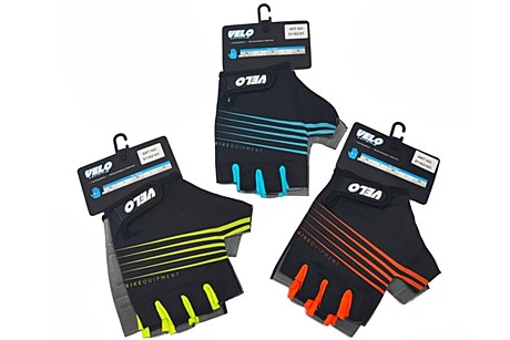 Перчатки велосипедные VELO STRONG (XS, черный-оранжевый)