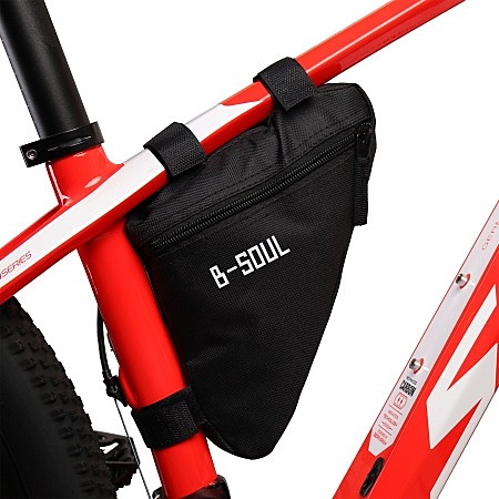 Велосумка подрамная BICYCLE SOUL с боковой молнией, крепление velcro Черная 20х18,5х4