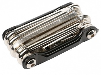 Набор ключей 6-гранных COMIRON TOOL 11в1 шестигранные крестовые плоские torx отвёртки, выжимка цепи Черный