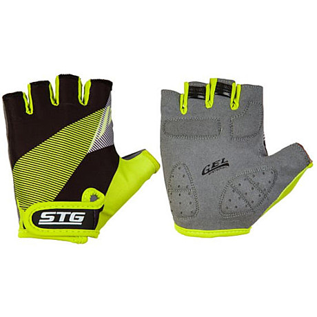 Перчатки велосипедные STG 911 (L, черно-салатовые)