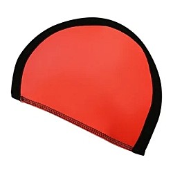 Шапочка для плавания ткань LUCRA SM комбинированная размер 50-54, Черно-красный