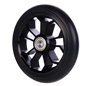 Колесо PU 120мм для самоката алюминевый с подшипниками ABEC-9 (черный)