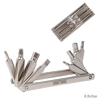 Набор ключей 6-гранных KRAFTBIKE 8в1 конструкц хром-ванадиевая легированная сталь