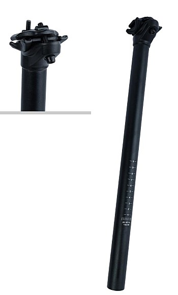 Труба подседельная 28,6*450мм алюминиевый анодированный с зажимом чёрный матовый