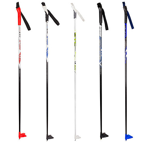 Палки 130 см лыжные стеклопластиковые TREK Universal, ЦСТ (blue)