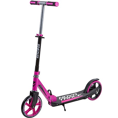 Самокат городской NOVATRACK POLIS сталь+пластик, складной, ватер стикер, колеса 200 мм, розовый