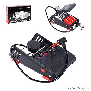 Насос ножной с манометром COMIRON FUJIN 3 три поршня стальной  корпус